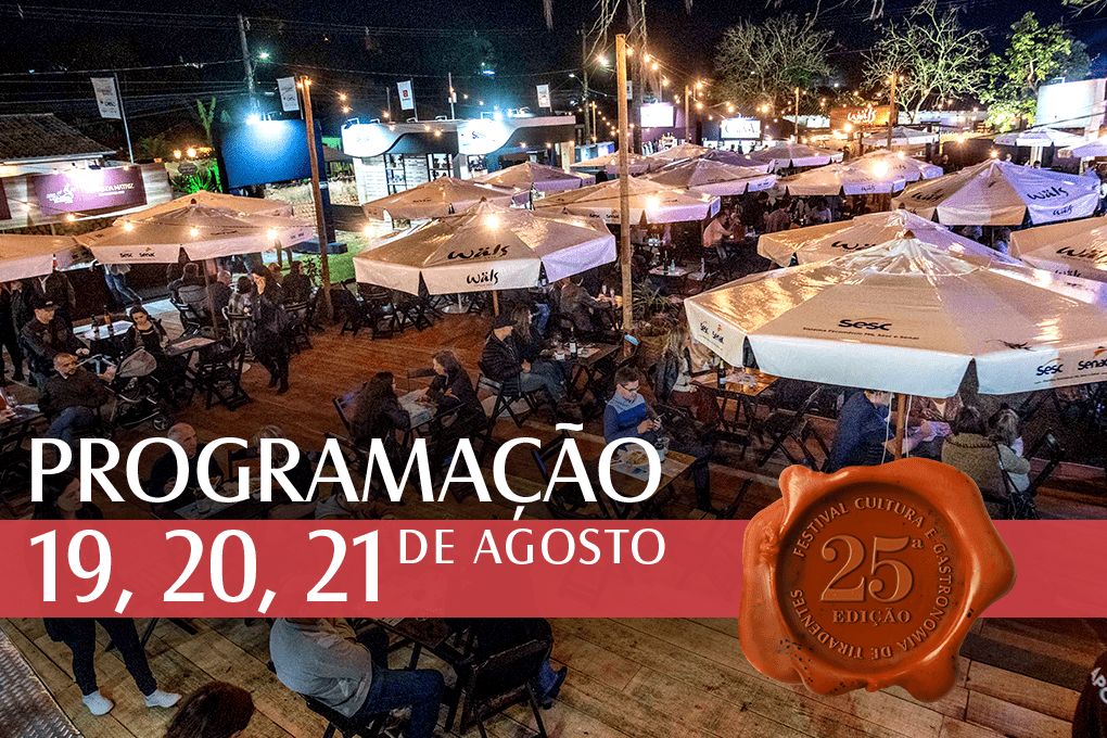 Programação do 1° final de semana da 25° edição Festival Cultura e Gastronomia de Tiradentes