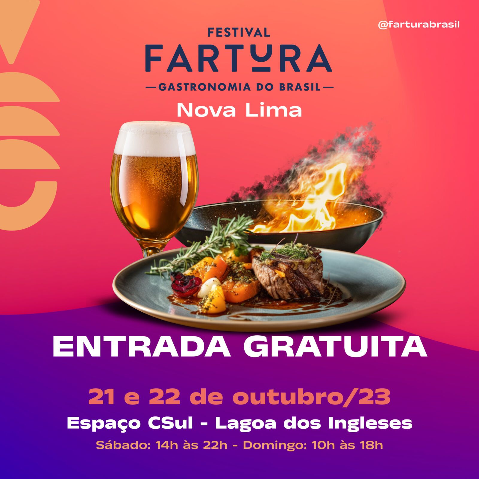 Festival Fartura Gastronomia Nova Lima terá sua primeira edição nos dias 21  e 22 de outubro de 2023 - Fartura Brasil